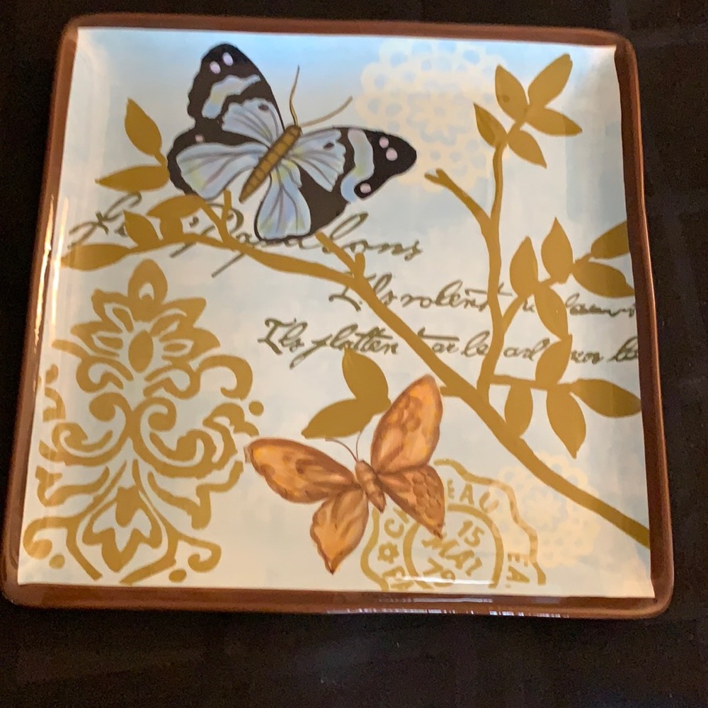 11” square plate butterflies